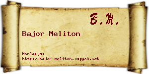 Bajor Meliton névjegykártya